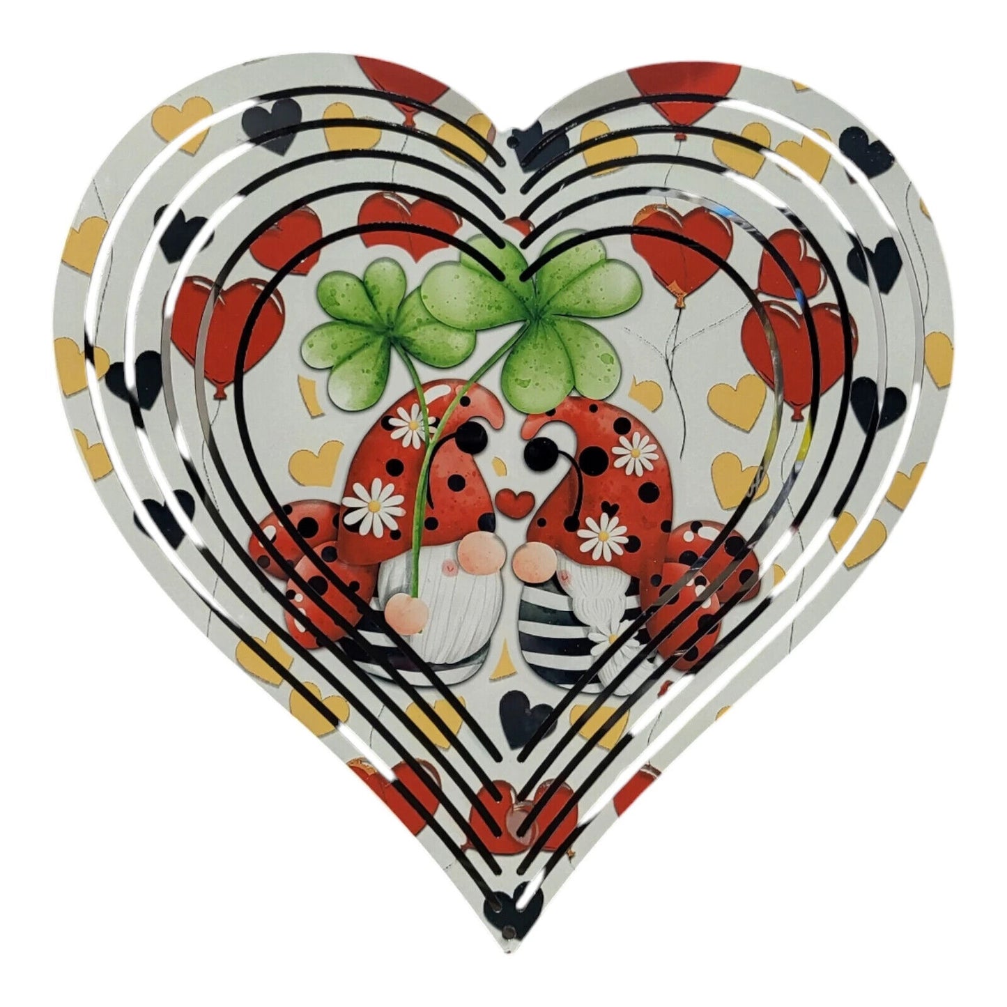 8-in Heart Shape Gnome Wind Spinner