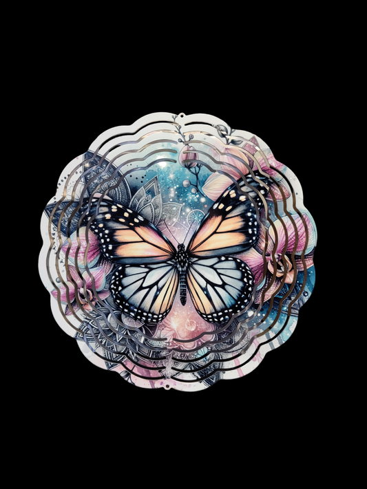 8-inch Wind spinner ~Pre-Designed Butterfly Design on both sides