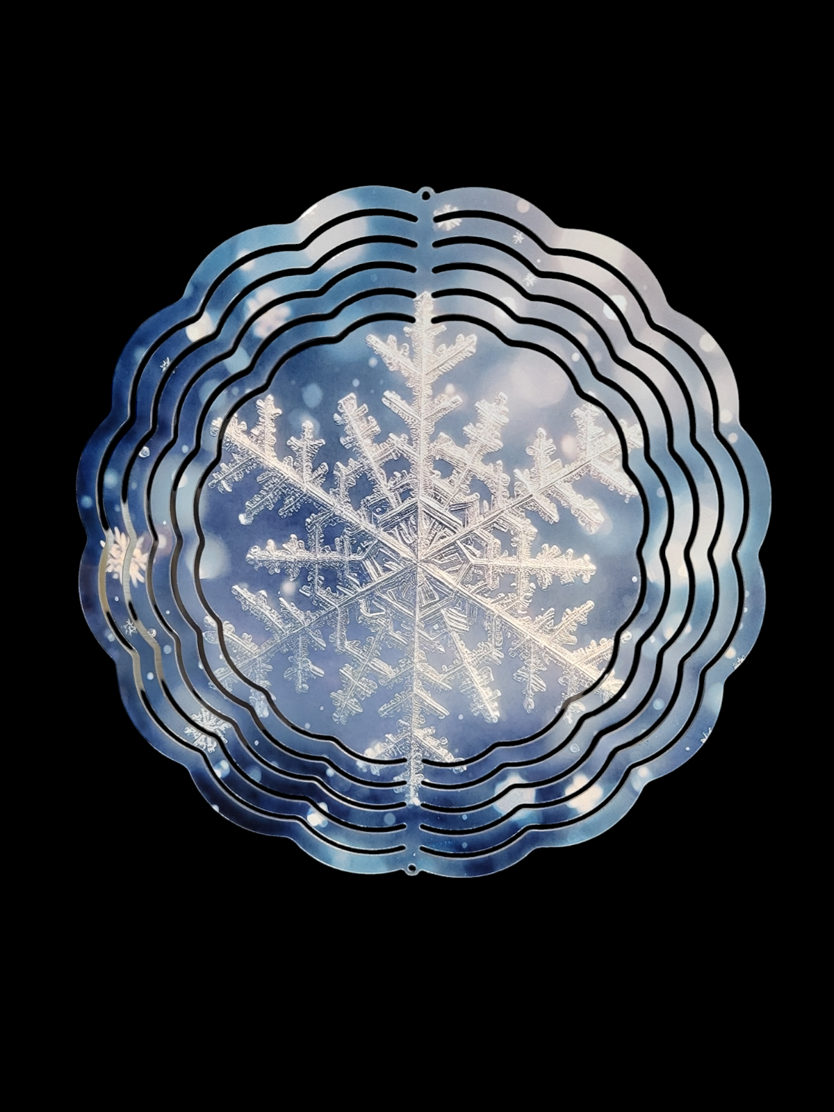 8-inch Wind spinner with hardware-Snowflake designs on both sides